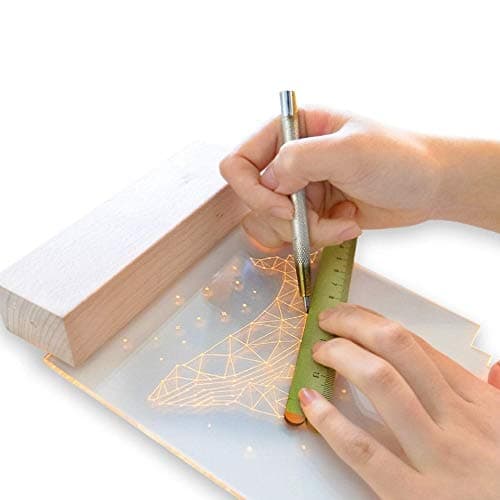 SEEART SCR0015 SCRIBEE DIY Drawing Night Light Bedside Lamp - 6 Inch USB Type Acrylic Night Light Making Kit - Home Decor LED Lighting Bedroom Lights Desk Lamps Table Lamps & Anniversary Gifts
