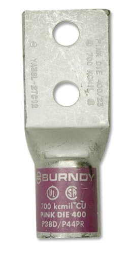Ya38L-2Tc12 Burndy Lug Compression Type, Two Hole 700 Kcmil Pink