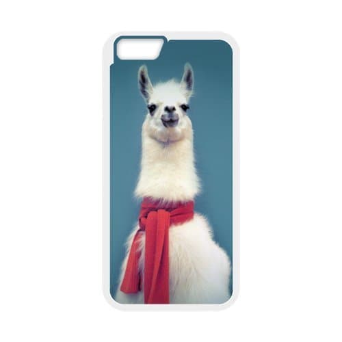 Generic White llama with a pink scarf Design TPU + PC Case for Iphone 6 4.7inch Screen