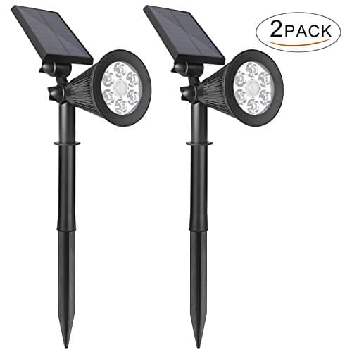 Solar Landscape Lights Outdoor Motion Sensor, iThird 2-in-1 6 LED Solar Powered Spotlights Wall Mounted Security Light for Pathway Driveway Patio Pool 2 Pack