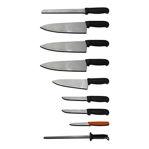 New Jersey Grinding Professionally Sharpened Knife Sets (Restaurant Kit 9 Pc Knife Set)