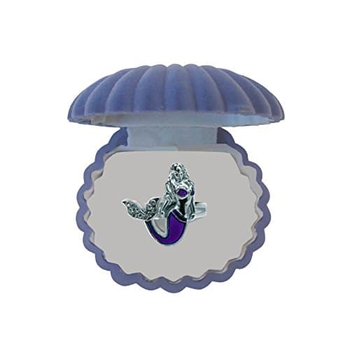 Mermaid Mood Ring with Velvet Shell Ring Box (Blue Box)