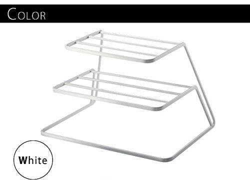 Eoan Mild steel 2 Step Plate Stand (White,16.5 X 26.5 X 19.7 cm)