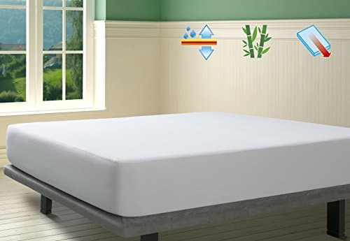 SAVEL - 100% Bamboo Terry Cloth Mattress Protector - Small Double size 120x190/200cm | Waterproof and Breathable mattress cover | Sustainable Bamboo Fibre Fabric