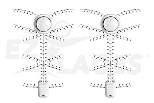 EZLACES 3-Pack, Reflective, No-tie, High Performance Shoe Laces (Brilliant White)