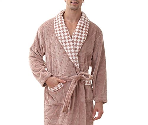 Ipara Men's Flannel Bath Robe Camel xl