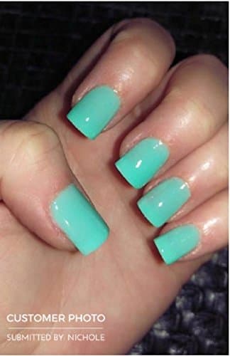 EZ DIP Gel Color Dip Powder P.14 Solid Turquoise Blue Dipping Powder 2oz. Jar