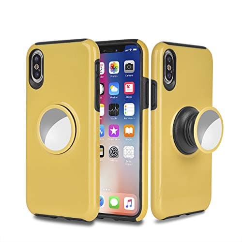 Misscase iPhone Xs Case,iPhone X/10 Case with Kickstand, Slim Shockproof Drop Protection 2 in 1 Hybrid Hard PC Covers Soft Rubber Bumper Protective Case for iPhone Xs/X/10 2018 5.8 inch Yellow