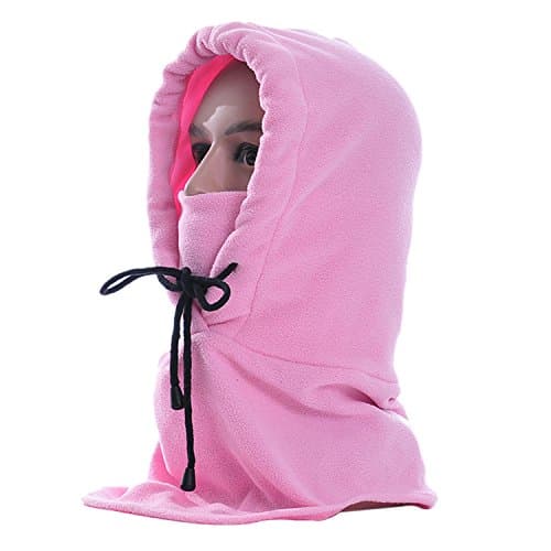 Warm Windproof Balaclava Hood Mask, Multi-Purpose Full Face and Neck Warm Fleece Tactical Heavyweight Balaclava Swat Mask for Ski Bike Climb jog etc Winter Outdoor Sport (Pink)