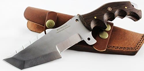 Moorhaus D2 Tactical Tracker Knife Handmade Wood Handle - Includes Leather Sheath - Special promotional price.