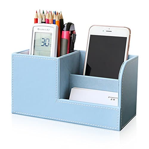 Pen holder Pencil Pot Scratch-resistant with Non-marking Base- Desk Tidy Mesh Desk Organiser Set Office Tidy Organiser Desk Caddy Tray Multi-functional Metal Pencil Pot Pencil Holder ( Color : Blue )