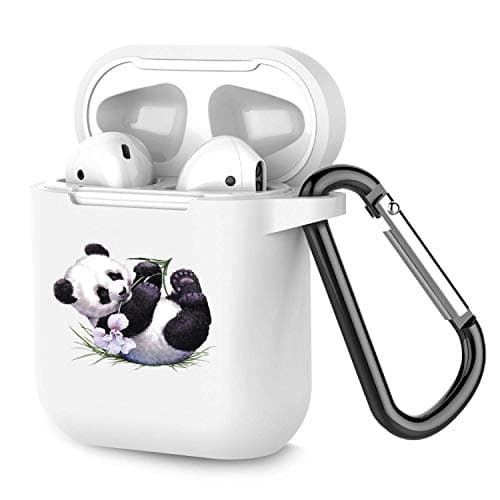 Airpods Case Personalized White TPU Soft Rubber Accessories Full Protective Shockproof Case for AirPods 2 & 1 Panda