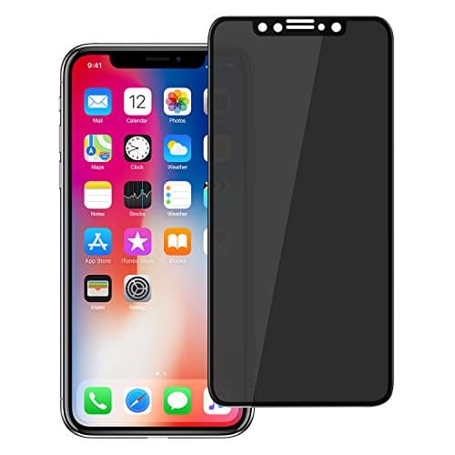 apple Iphone X（10） Screen protector, Top trade 3D 9H Hardness Privacy Tempered Glass Anti-Spy Case Fridendly Screen Protector Shield For apple Iphone X（10）, Color Black