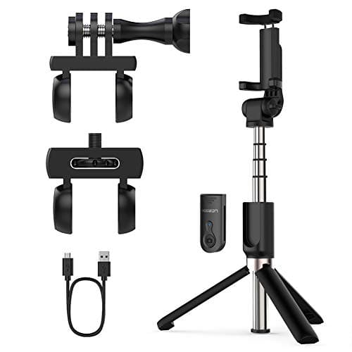 yoozon Upgraded Selfie Stick Bluetooth, Extendable Selfie Stick with Wireless Remote and Tripod Stand Selfie Stick for GoPro,Action Camera, iPhone XS MAX/XR/XS/X/Galaxy S9 Plus/Google&More (Black)