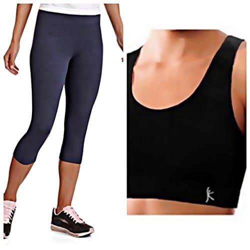 eFashion4Less 2 pc Bundle: Danskin Women's Dri-more Cropped Leg Yoga Pant + Seamless Racerback Sports Bra (XL + XL)