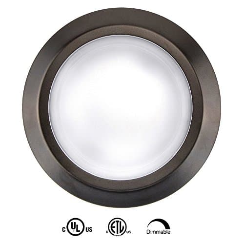 12" LED FLush Mount Ceiling Light Fixture - Low Profile Dimmable Round Recessed Disk Light - 17W(170W Replacement) Soft White 3000K,Bronze,1 Pack