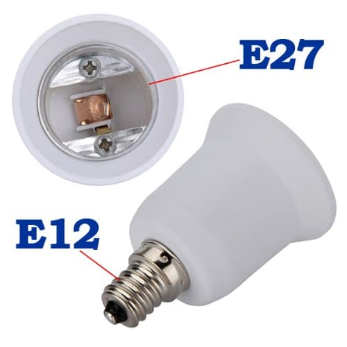 E12 to E27 Candelabra Halogen CFL Bulb Socket Adapter Converter.