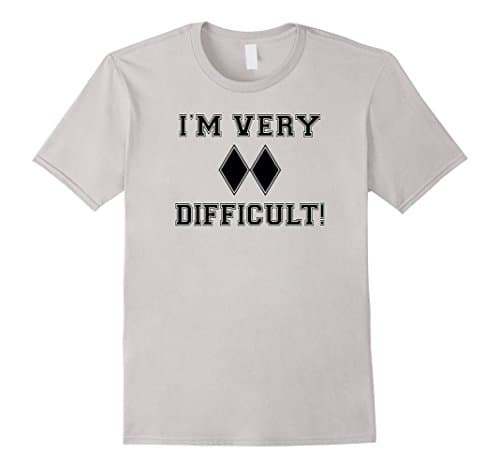 Skiing T-Shirt Double Black Diamond Very Difficult Funny