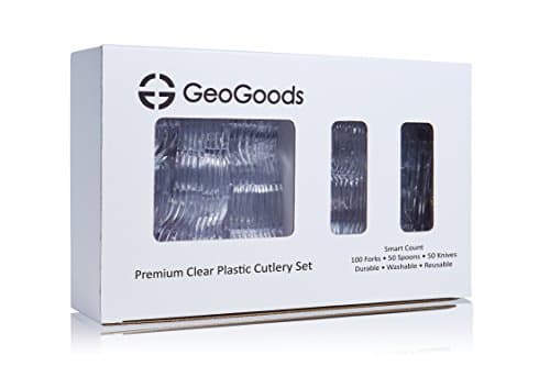 Plastic Forks Spoons Knives Silverware Utensils Cutlery Flatware - 200 Smart Count Disposable, Reusable, Durable, Washable