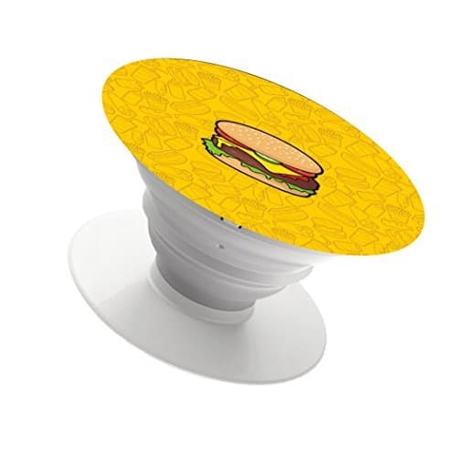 Multi Function Cell Phone Holder Finger Holder Expanding Stand and Grip Pop Mount Sockets for smartphone and tablet(white)-cheeseburger incipio feather shine