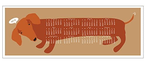2018 Calendar Tan Dachshund Wall Calender
