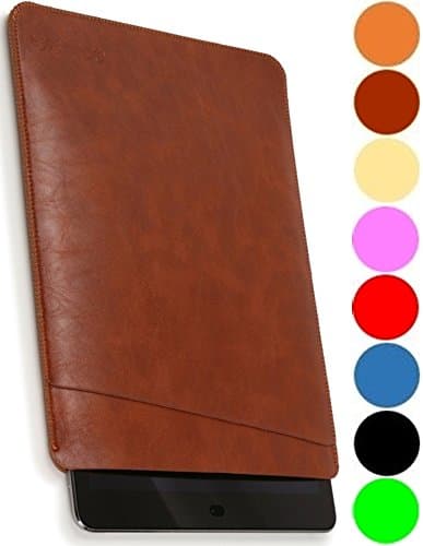 V.M iPad Case Leather Mini ( 3 2 1 ) Sleeve Cover for Mini3 Mini2 Mini1 Japan Bag Smart Slim Thin Tablet Cases Lightweight Covers Water Proof Sleeves Fit Pouch iPadmini Dark Brown