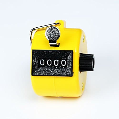 Sinddy Assorted Color Handheld Tally Counter 4 Digit Display for Lap/Sport/Coach/School/Event (Yellow)