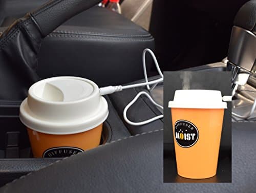 UTRAX Car USB Ultrasonic Humidifier Aroma Essential Oil Diffuser Cab Air Freshener Purifier (Orange)