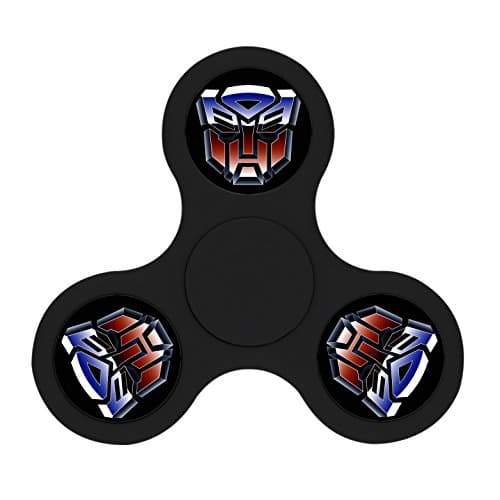 Transformers Logo (Black) Hand Spinner EDC Fidget Toy With Highly Speed Finger Tri-Spinner Relief Safety Toys for Focus, Kids & Adults