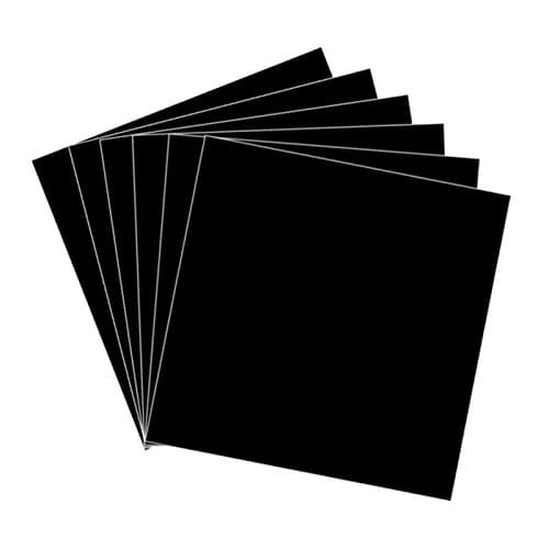 6 Sheets 12" x 12" Permanent Adhesive Backed Vinyl Sheets for Cricut and Other Craft Cutters - Black Glossy