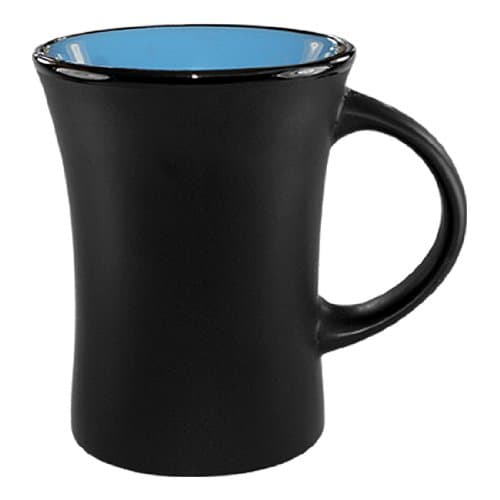 4 Pack - 10 ounce Flair Cup - Matte Black with Sky Blue Interior