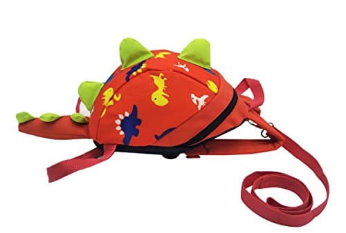 Longxing 3D Dinosaur Design Safety Leash Harness Bag Mini Backpack for Toddlers Kids (red)