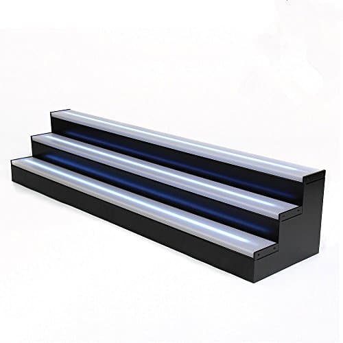 Home Bar Shelves Lighting 24" 3 Tier Wireless Remote Controlled 3 Step Led Bottle Liquor Wine Display Wall Mounts