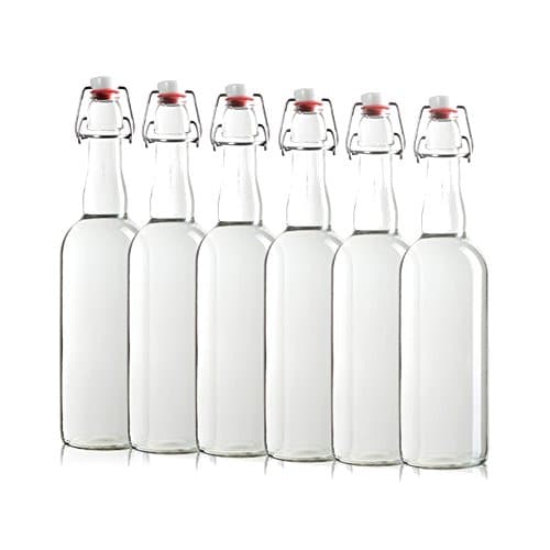 Sally Swing Top Bottle with EZ Open Cap [750 ml - Set of 6] Homebrewing, Kombucha, Water, Beer, Antique Bottles