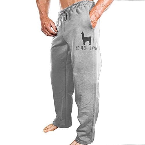 YagGag No Prob-Llama Men Comfortable Active Pants L Ash