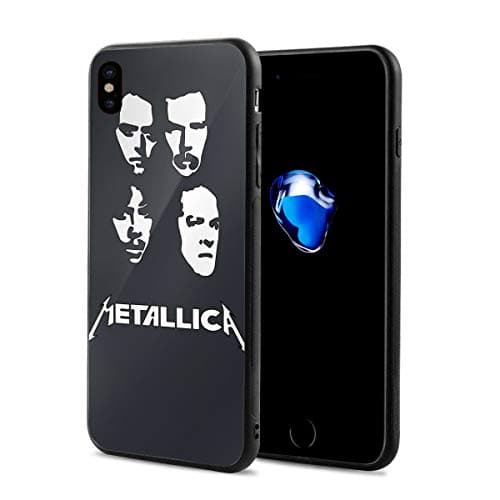 Amonee Metallica Logo Phone Case for iPhone X,Full Protective,Anti-Scratch Back Black,Drop Protection,Cushion Frame