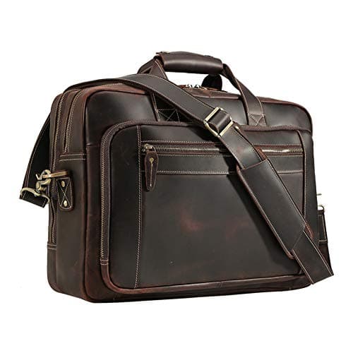 Leather Briefcase for 17 Inch Laptop