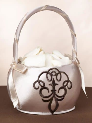 Lillian Rose Brown Scroll Flower Basket