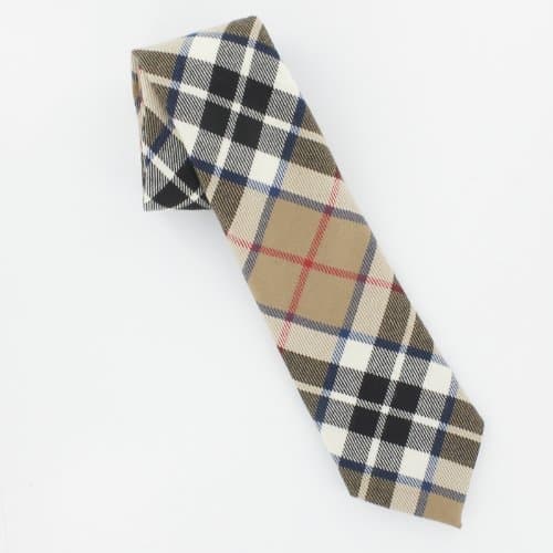 Thompson Camel Plaid Tartan Check Necktie