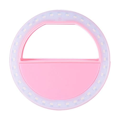 New Selfie Ring Light, 36 LED Selfie Light LED For iPhone 5S SE 6 6S 7 Plus Samsung Galaxy S8 S8+ Sony Motorola,3-Level Brightness LED Clip On For All Smartphones/Tablets (Pink)