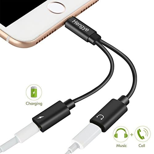 iPhone 7 8 X Plus Adapter Dual Lightning Charger and Headphone Jack Audio Apple Earphone Splitter Cable