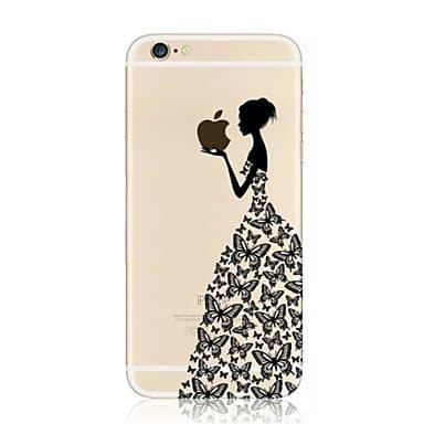 Butterfly Girl Eating Apple Pattern TPU Soft Case for iPhone 6s 6 Plus ( Compatible Models : IPhone 8 )
