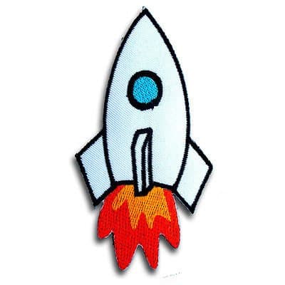 Cute Rocket Space DIY Embroidered Sew Iron on Patch