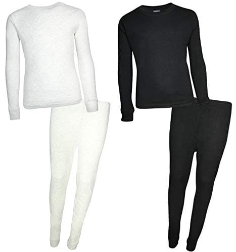 Thermal Underwear Set – Boys Winter Base-Layer Long Johns Waffle Knit Thermal Top and Pant (2 Full Sets)