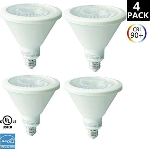 WestDeer Energy-Saving LED Light Bulbs - PAR38, Cool-White, 90-Watt Equivalent,E26 Socket,Dimmable, 5000k 1100 Lumen - Energy Star UL Listed, Pack of 4