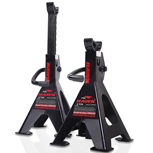 Hawk Tools 6 Ton Heavy Duty Car Van Vehicle Garage Workshop Ratchet Lift Axle Stands 12 Ton Pair