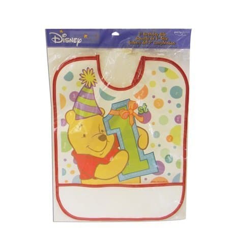 Pooh 1st Birthday Bib -1/Pkg.