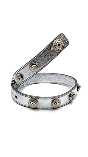 Gianni Authentic Versace Medusa Logo Double Wrap Bracelet (Silver)