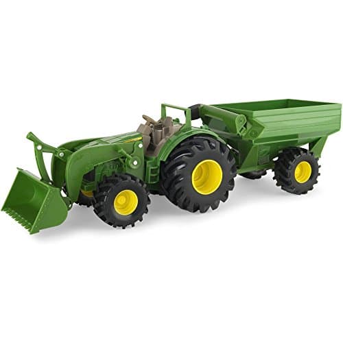 John Deere 8" Monster Treads Tractor with Wagon and Loader for Boys 3-5 Years