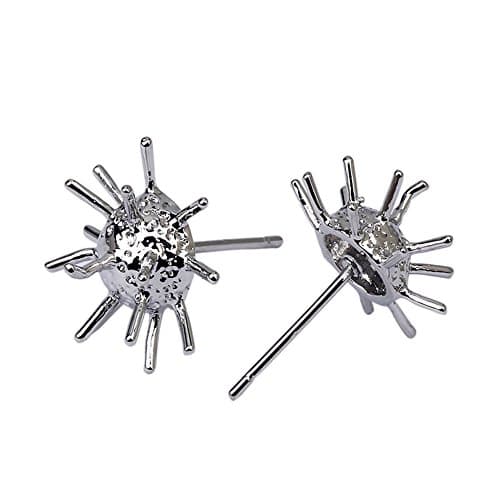 100pcs Silver Tone Earstud Thron Earring Finding 13mm A1590